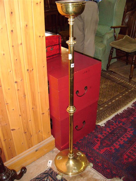 Edwardian brass torchere